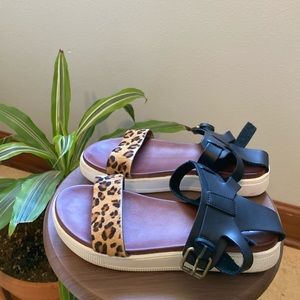 MIA Sandal in Cheetah and Black Print